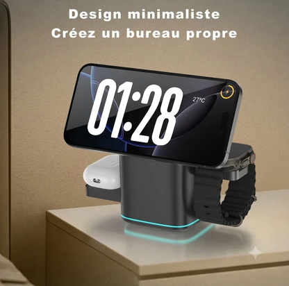 Station de charge Qi2 vue de face sans appareils