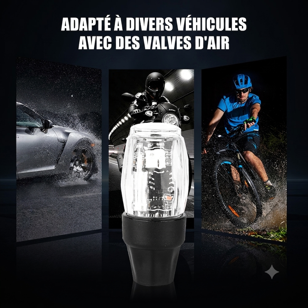 Compatible voiture, moto et vélo - valve américaine